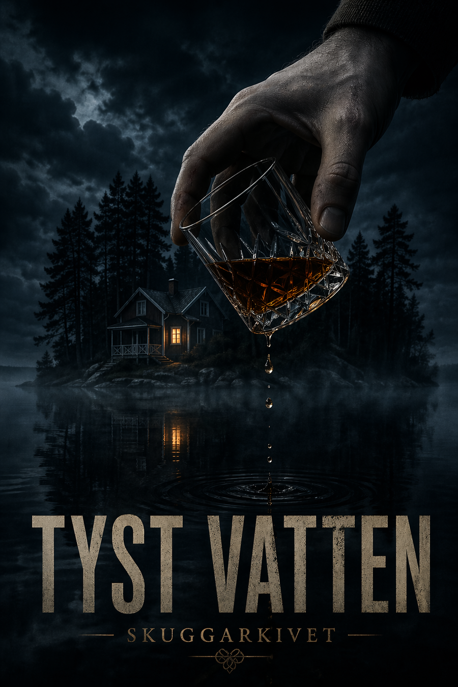Tyst Vatten mordgåtespel – affischbild med kustmiljö, Skuggarkivet
